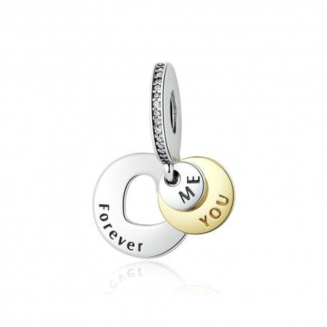 Sterling silver pendant charm You and me forever