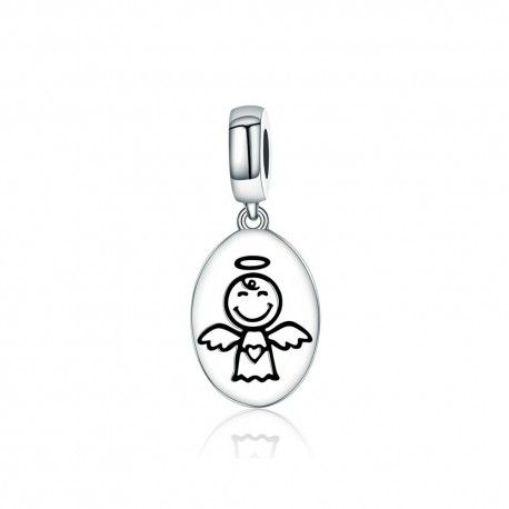 Sterling silver pendant charm Guardian angel
