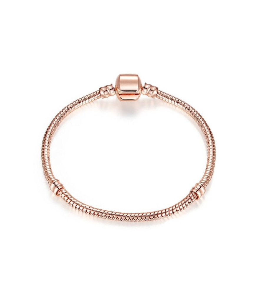 Silver plated snake bracelet rose gold plated