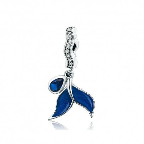 Sterling silver pendant charm Whale's tail