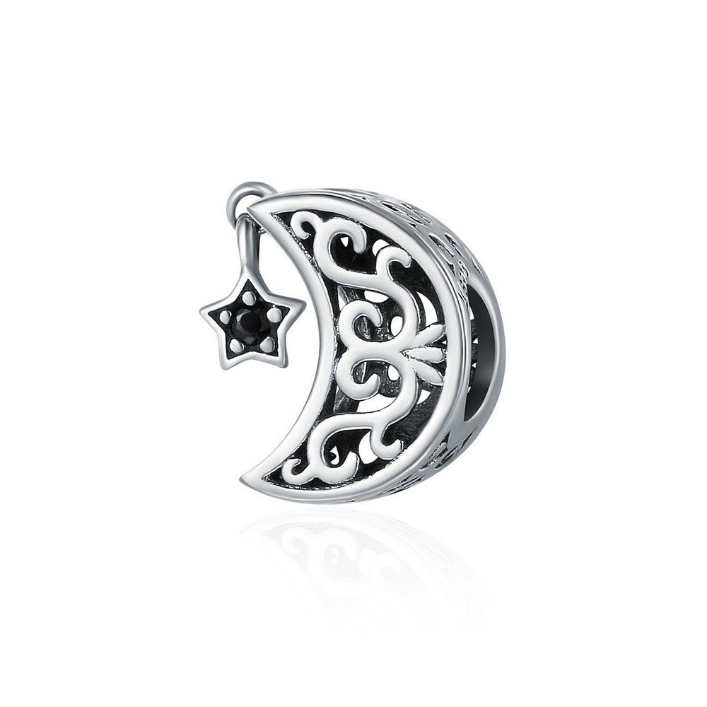 Sterling silver charm Sweet dreams star and moon