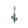 Charm colgante en plata de Ley Cactus verde