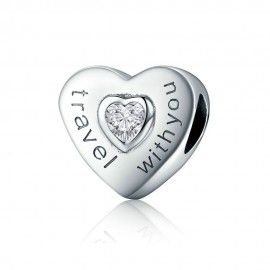 Sterling silver charm Travel with you