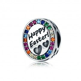 Sterling silver charm Happy Easter
