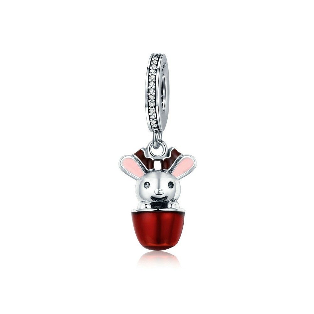 Sterling silver pendant charm Fancy rabbit