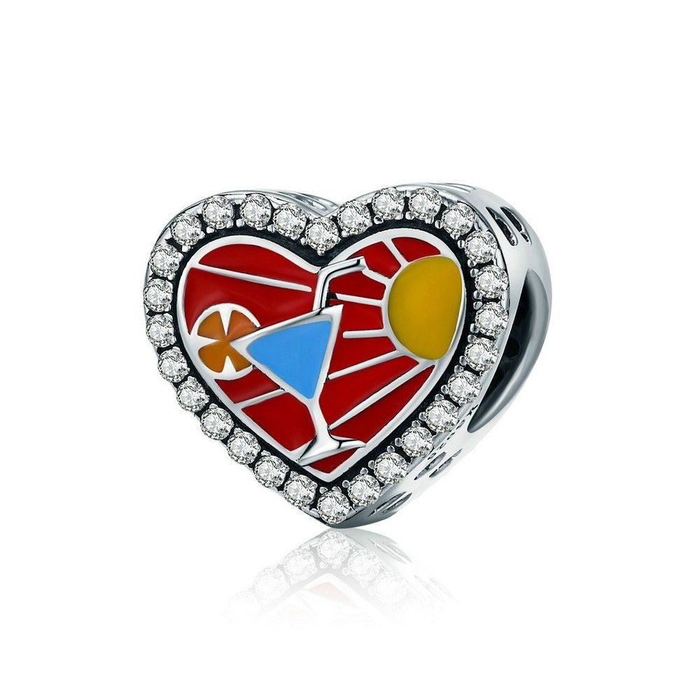 Sterling silver charm Cool summer heart