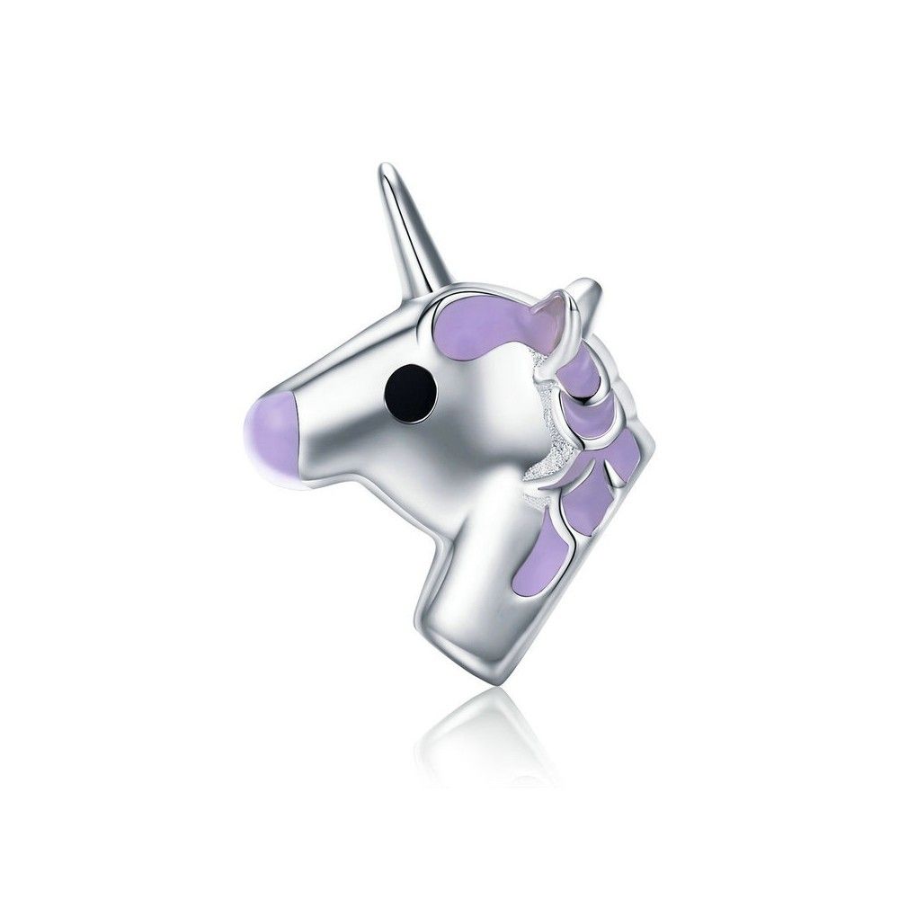 Sterling silver charm Lilac unicorn