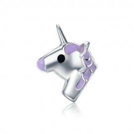 Charm in argento Unicorno lilla