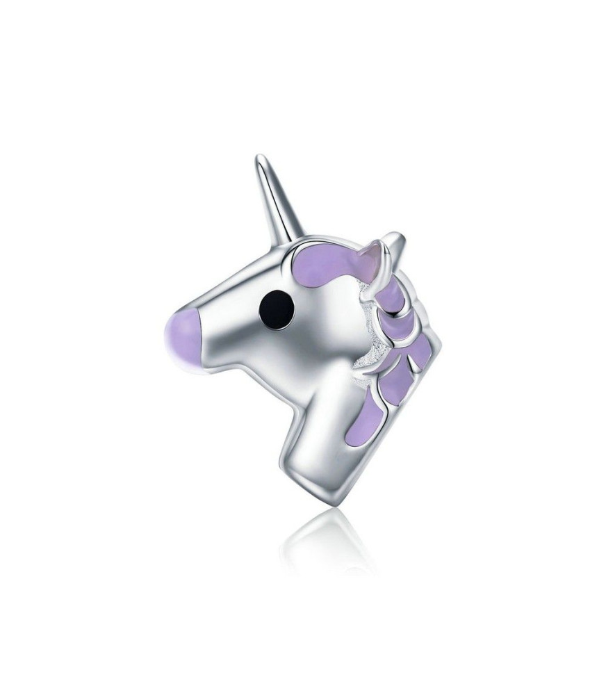 Sterling silver charm Lilac unicorn