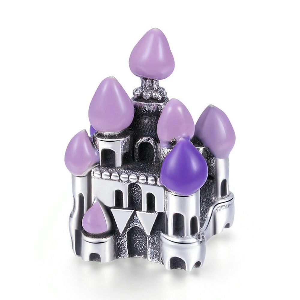 Sterling silver charm Purple castle